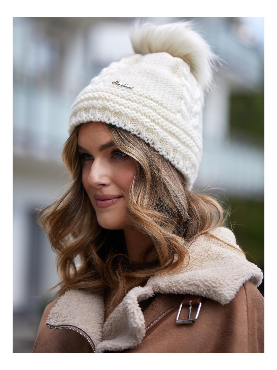 Cream women\'s winter hat C10 - Online store - Boutique